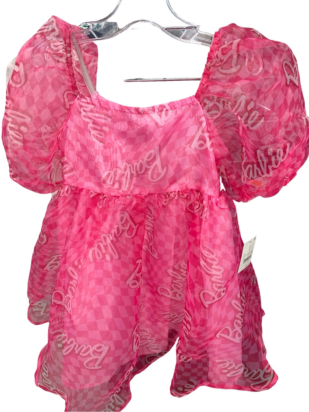 Barbie Pink Organza Puff Girls Dress Size M (8) NWT